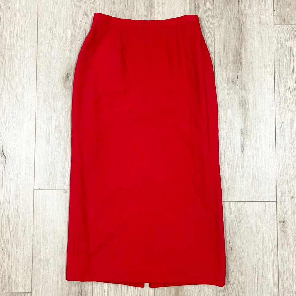 Kasper ASL Petite Red Maxi Pencil Skirt High Waisted Lined Size 6P AC133P